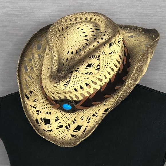 Milani Straw Cowboy Hat SZ S-SZ 7 - Picture 4 of 7